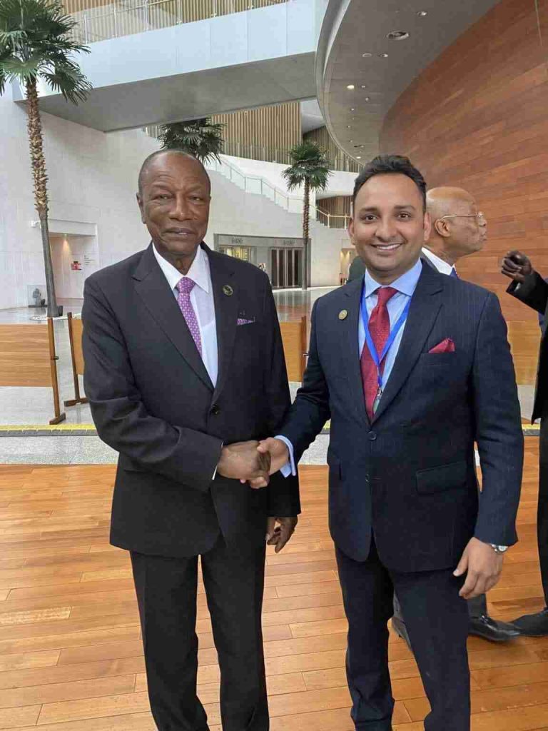 sajid barkat with Alpha Conde President of Guinea Conakry